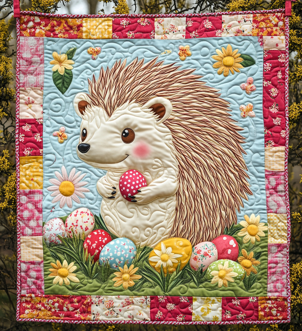 Easter Hedgehog DAI090125245 Quilt Blanket