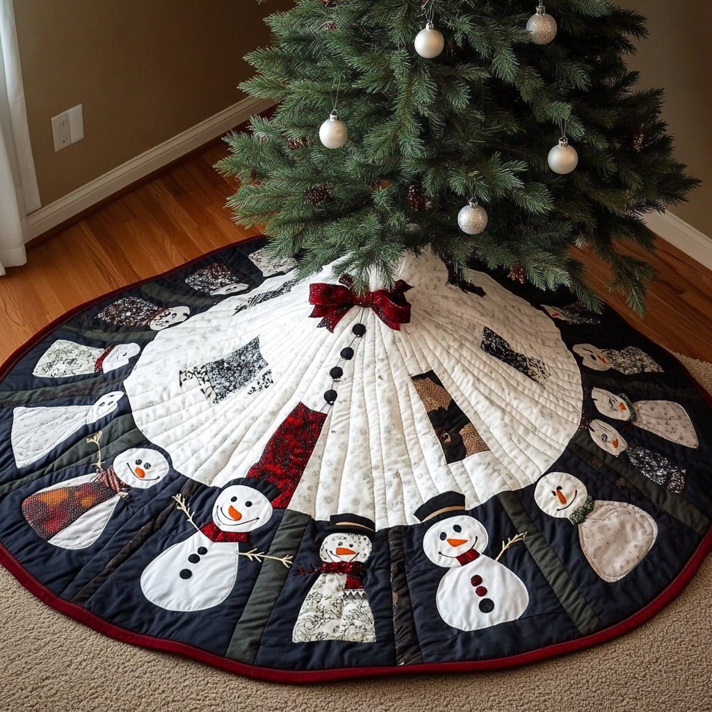 Christmas Snowman TAI040924320 Quilted Tree Skirt