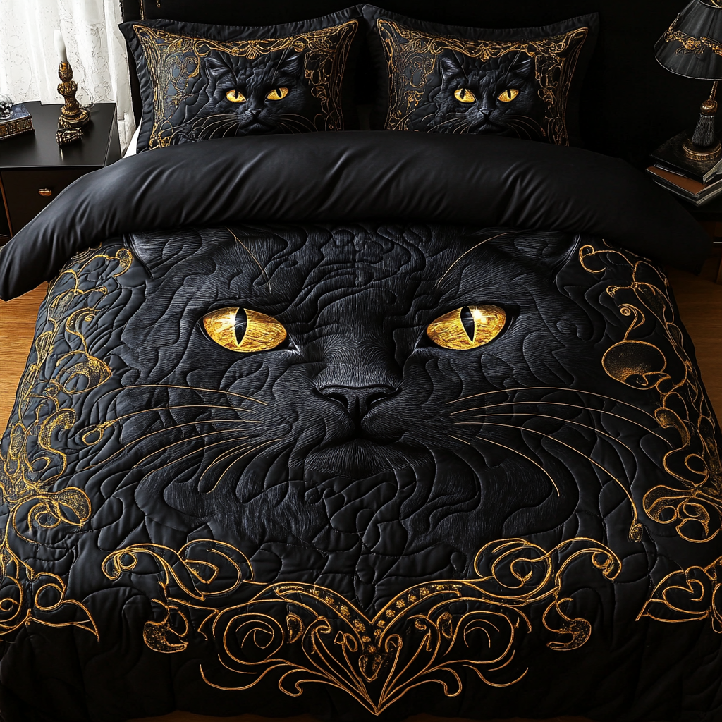 Black Cat TAI141124125 Quilt Bedding Set