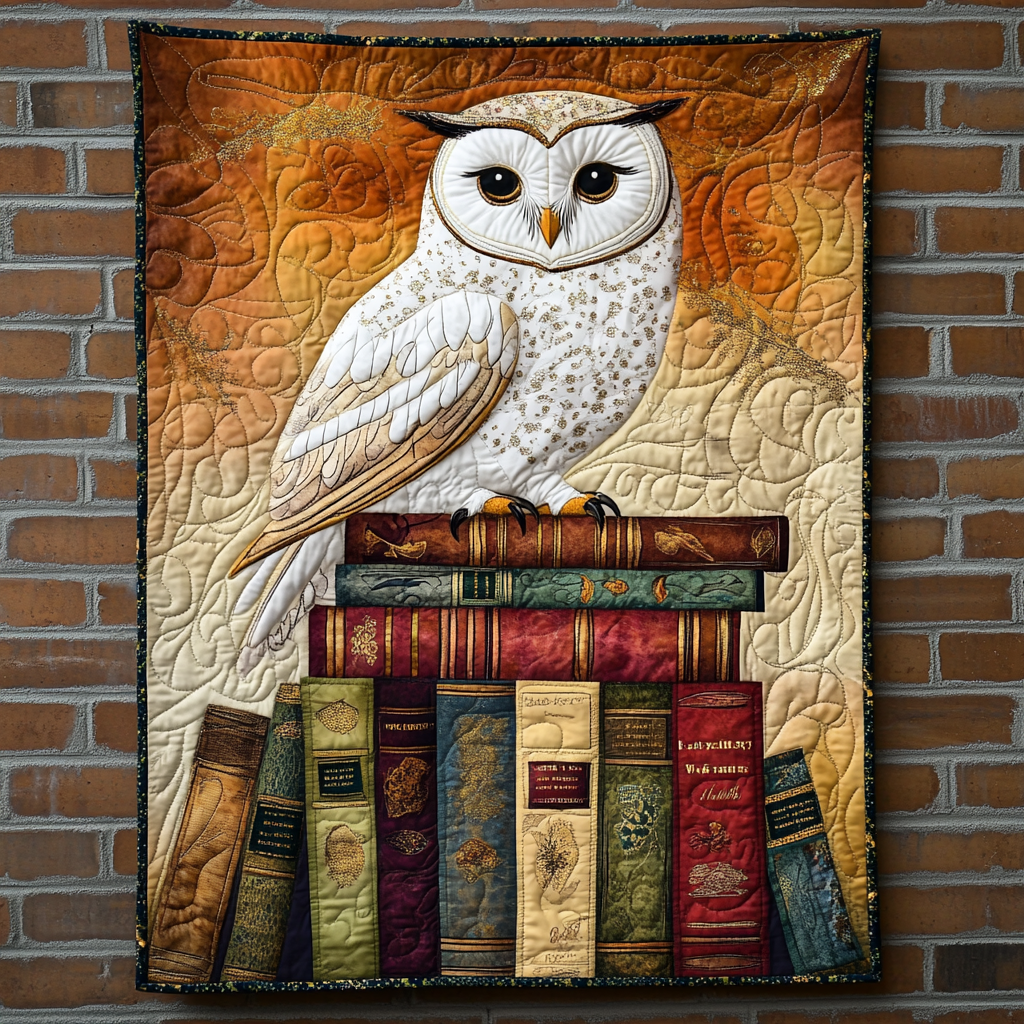 Bookish Owl DAI090125154 Quilt Blanket