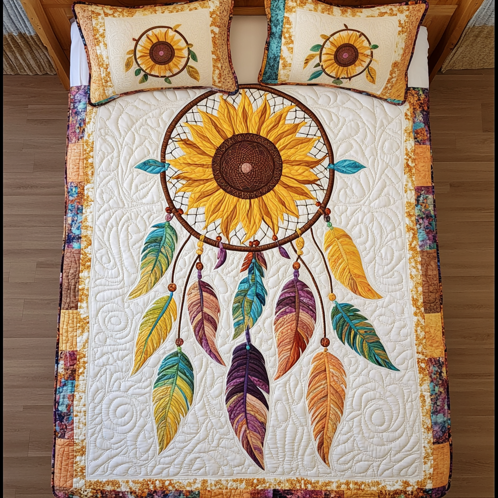 Sunflower Dreamcatcher DAI040924040 Quilt Bedding Set