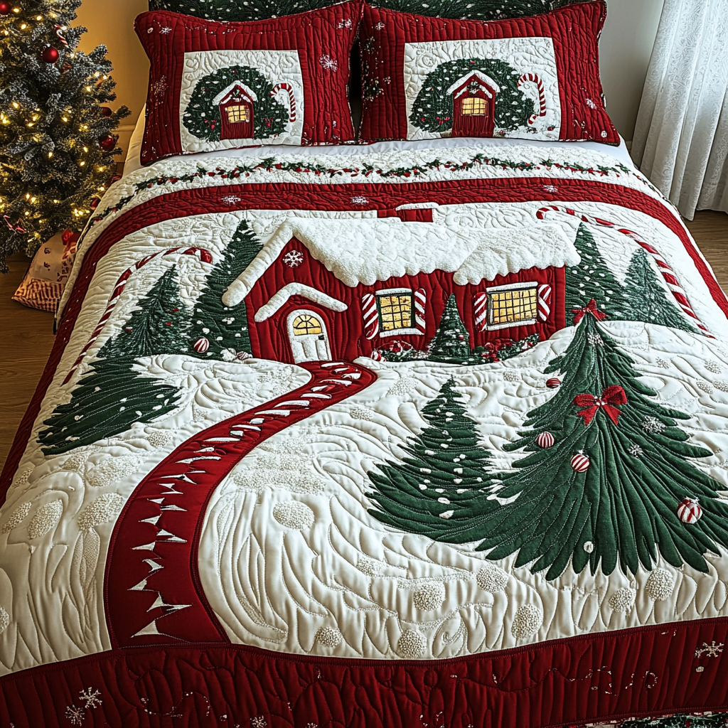 Christmas House TAI141124006 Quilt Bedding Set