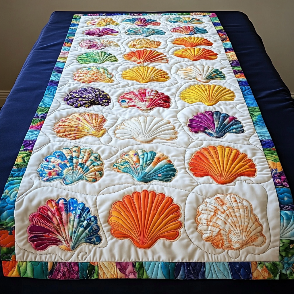Seashell DAI200125349 Quilted Table Runner