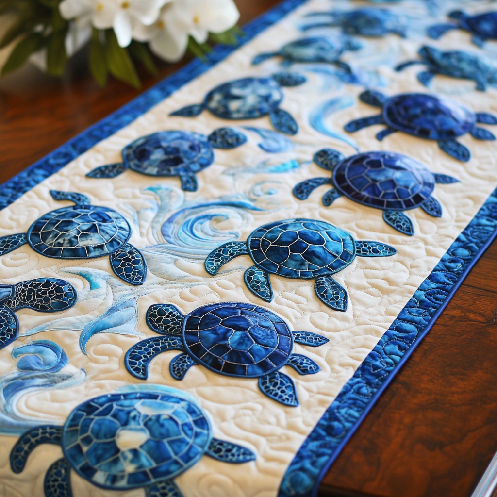 Sea Turtle TAI141124269 Quilted Table Runner