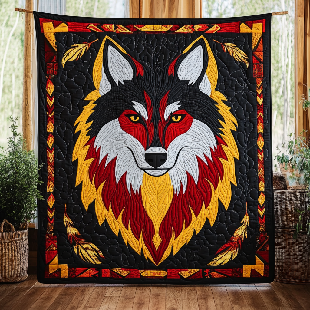 Native American Wolf DAI171224048 Quilt Blanket