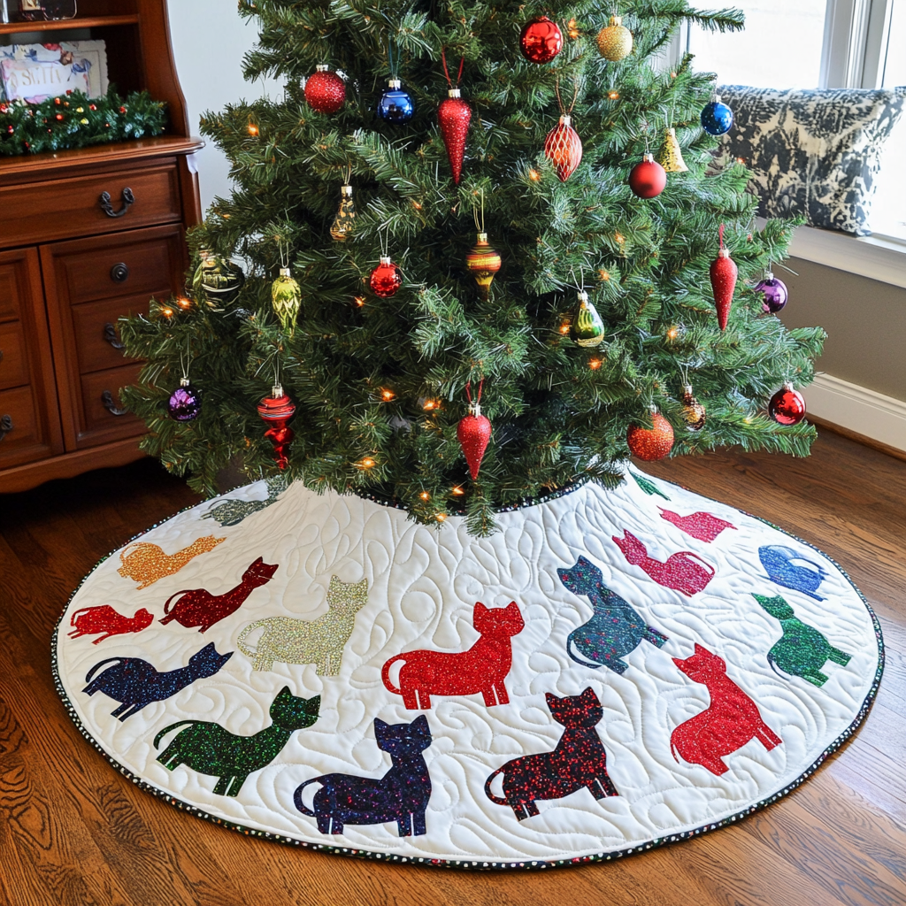 Cat DAI090924010 Quilted Tree Skirt