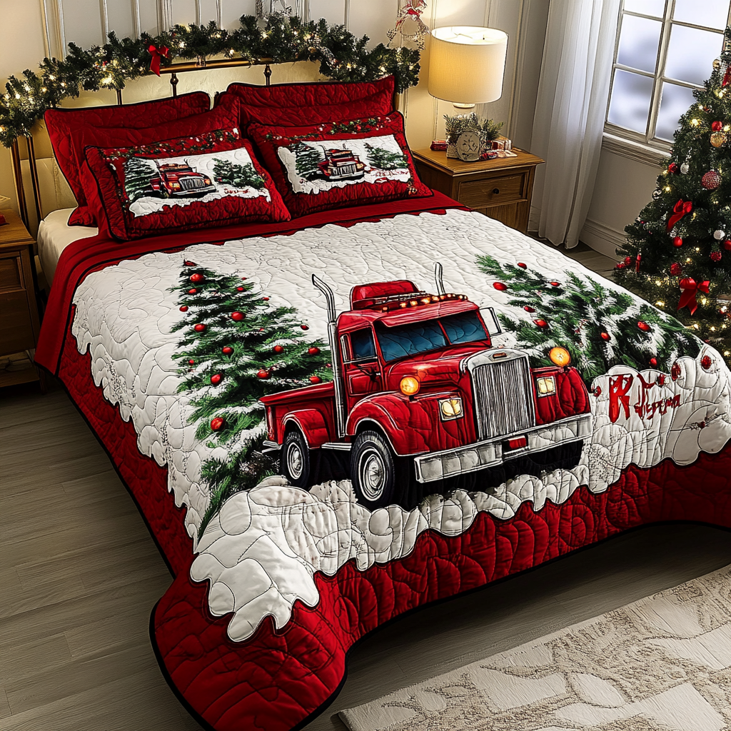 Christmas Truck TAI260924010 Quilt Bedding Set