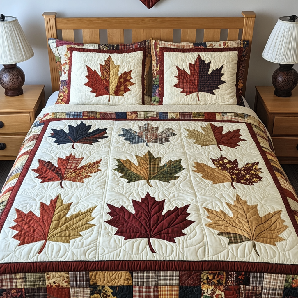 Maple Leaves DAI280824116 Quilt Bedding Set