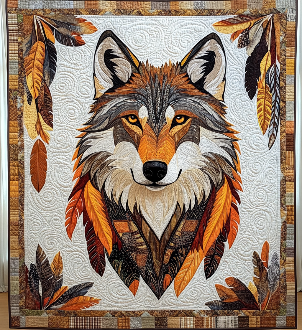 Native American Wolf DAI171224051 Quilt Blanket