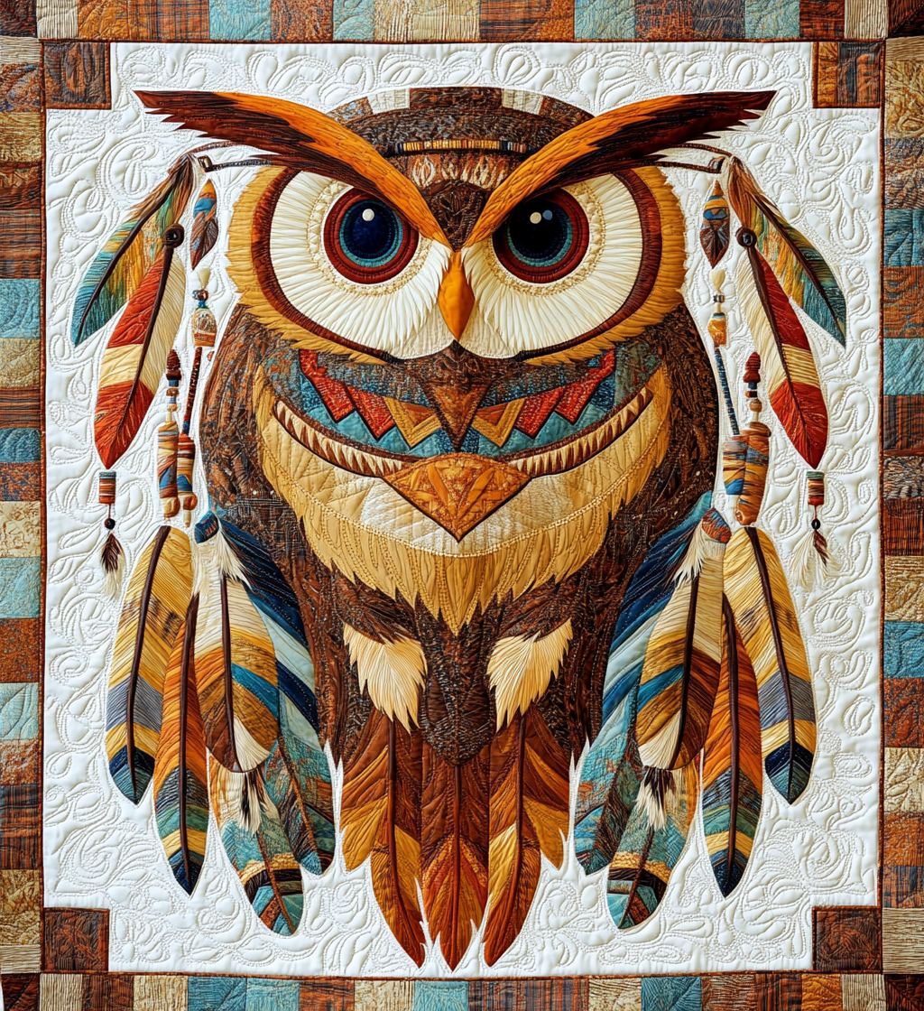 Native American Owl DAI171224057 Quilt Blanket