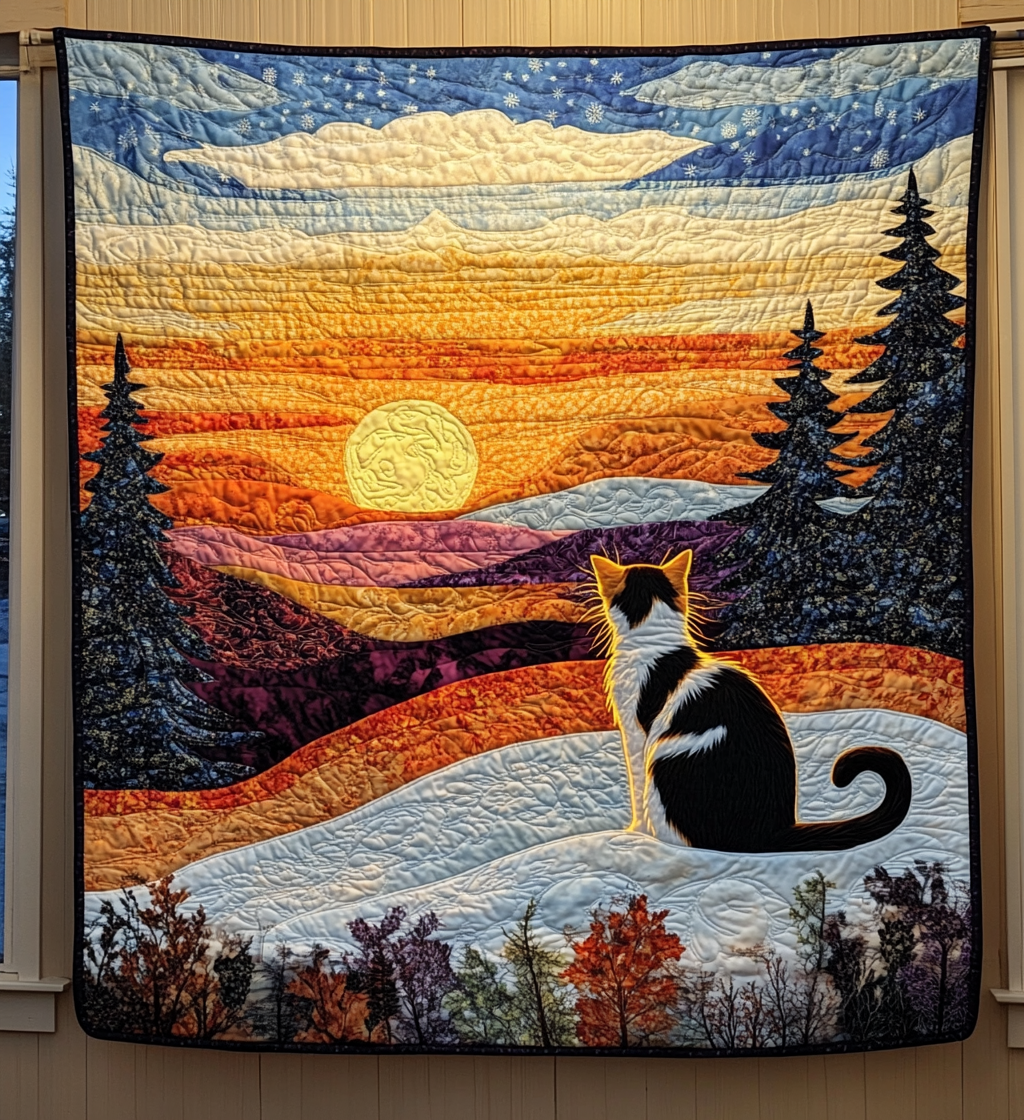 Sunrise Cat DAI090125206 Quilt Blanket