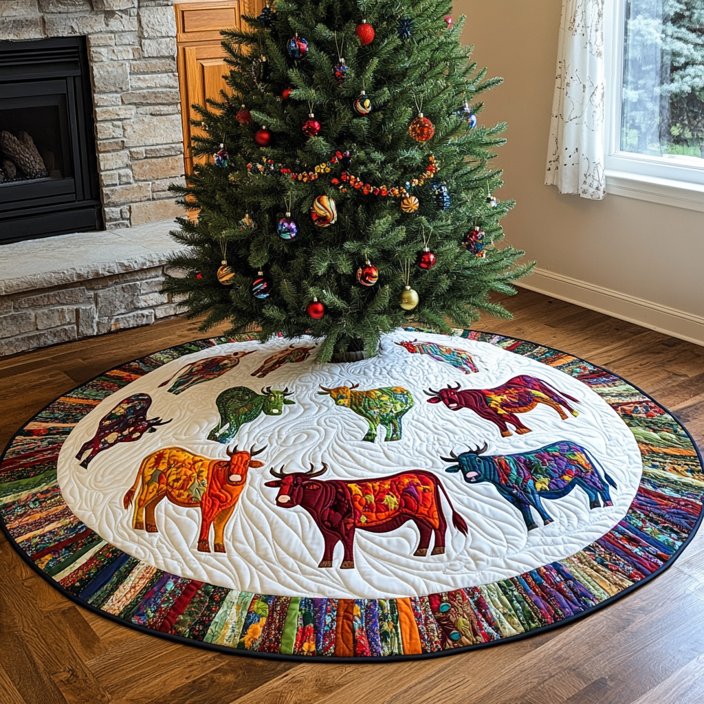 Cow DAI231124141 Quilted Tree Skirt