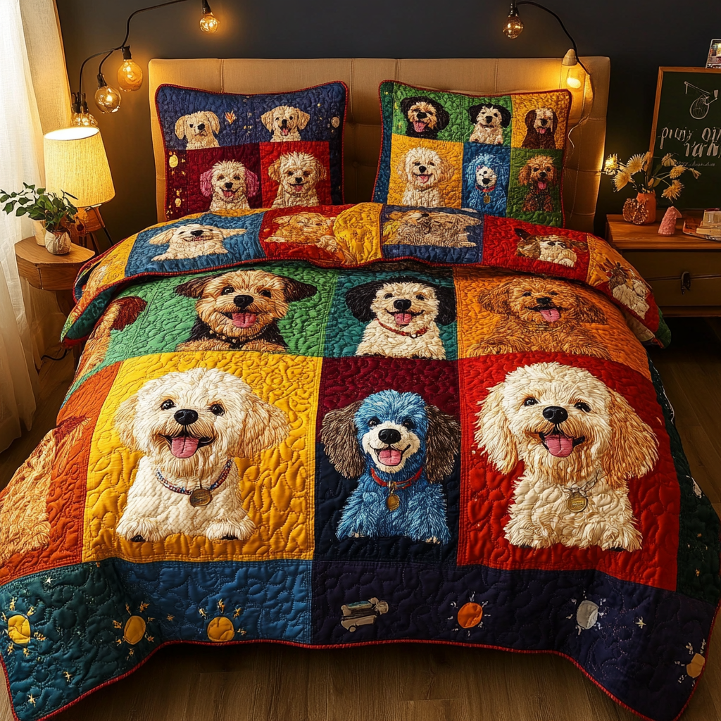 Poodle TAI181024344 Quilt Bedding Set