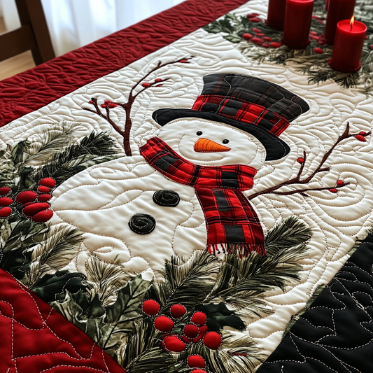 Christmas Snowman TAI111124358 Quilted Table Runner