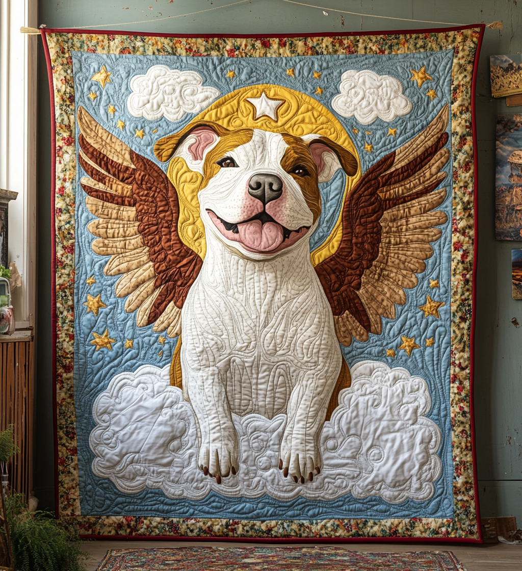 Pitbull Angel DAI090125179 Quilt Blanket