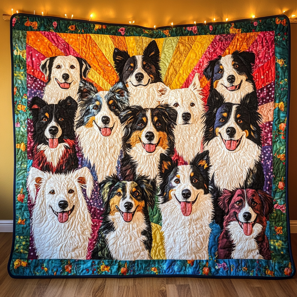 Border Collie TAI181024043 Quilt Blanket