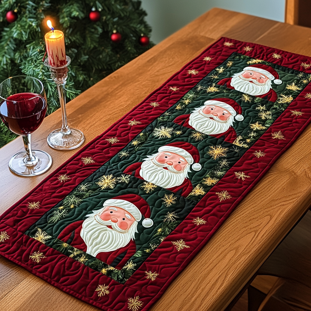 Christmas Santa TAI111124305 Quilted Table Runner