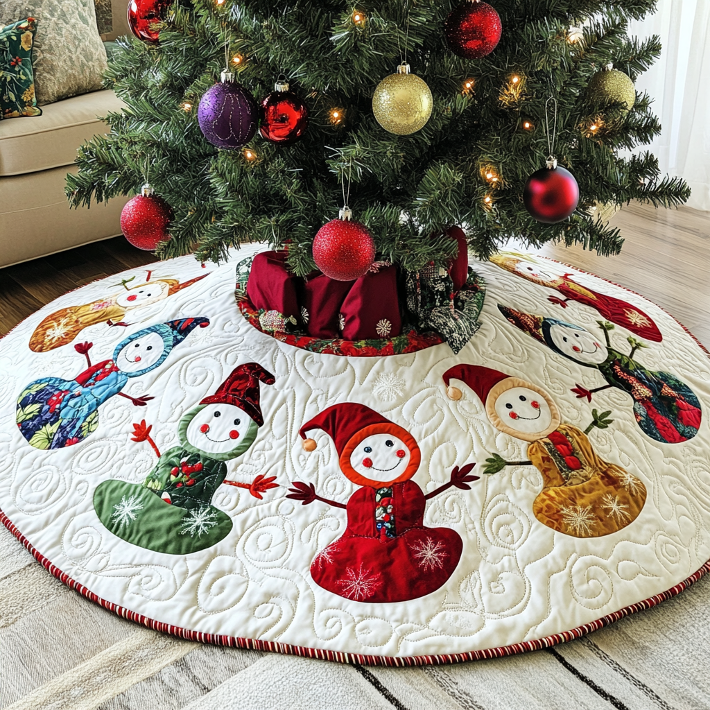 Christmas Snowman DAI040924118 Quilted Tree Skirt