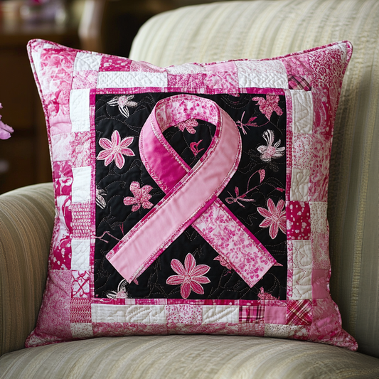 Breast Cancer Ribbon TAI101224276 Quilted Pillow Case