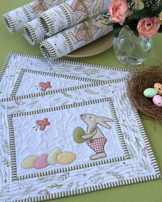 Easter Bunny CLDY180624144 Quilted Placemats