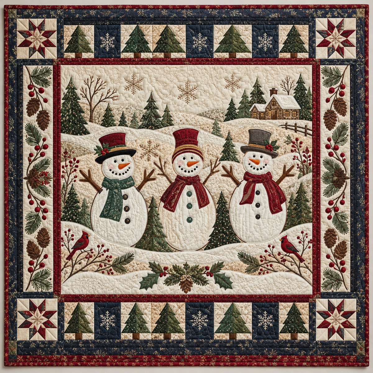 Snowman Trio TD141026600 Quilt Blanket