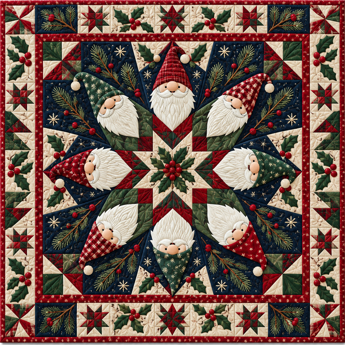 Noel Gnome Circle TD141026605 Quilt Blanket