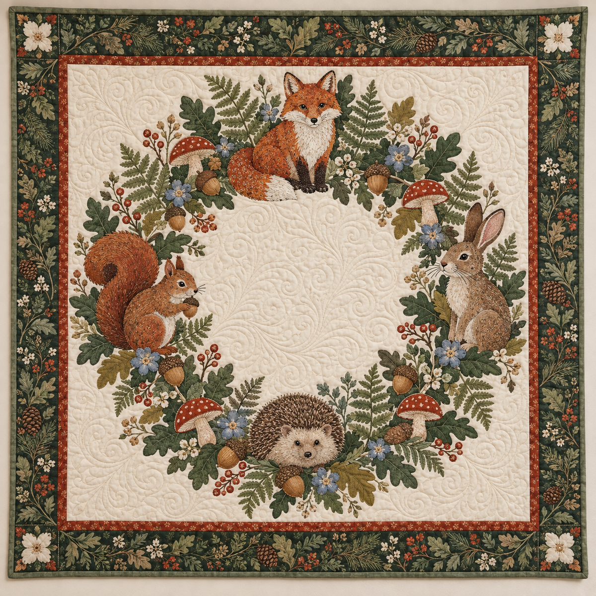 Woodland Wreath TD101026010 Quilt Blanket