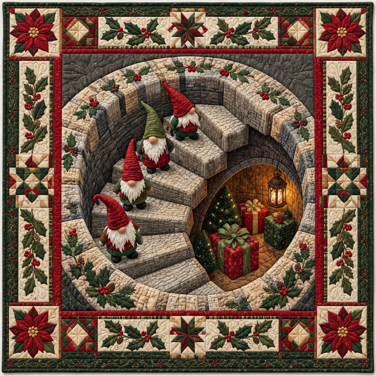 Gnome Staircase Illusion TD141026613 Quilt Blanket