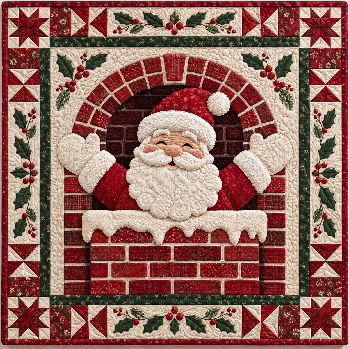Santa Chimney Circle TD141026617 Quilt Blanket
