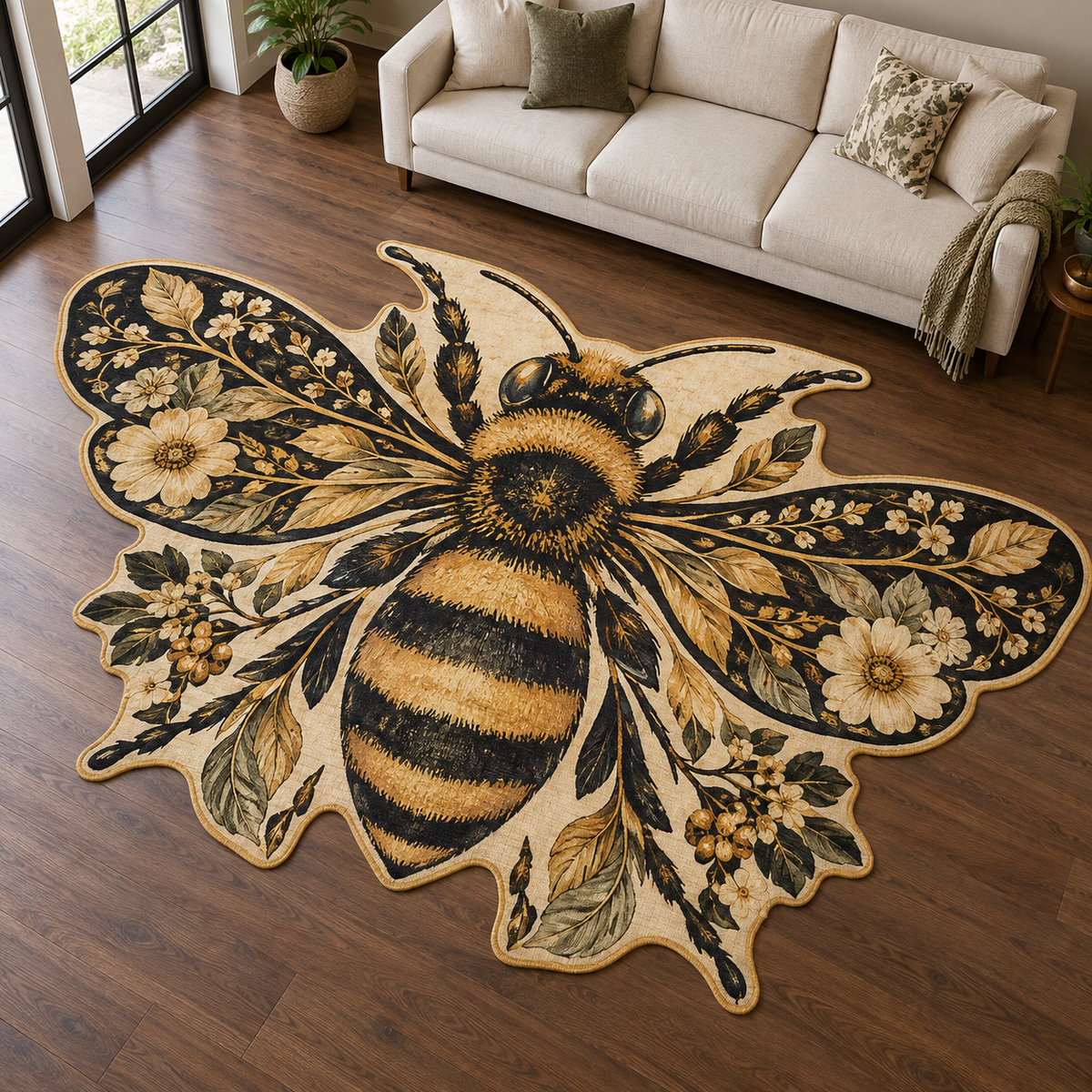 Baroque Honeybee TD131026127 Custom Shape Area Rug