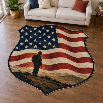 Patriotic Homecoming TD131026136 Custom Shape Area Rug