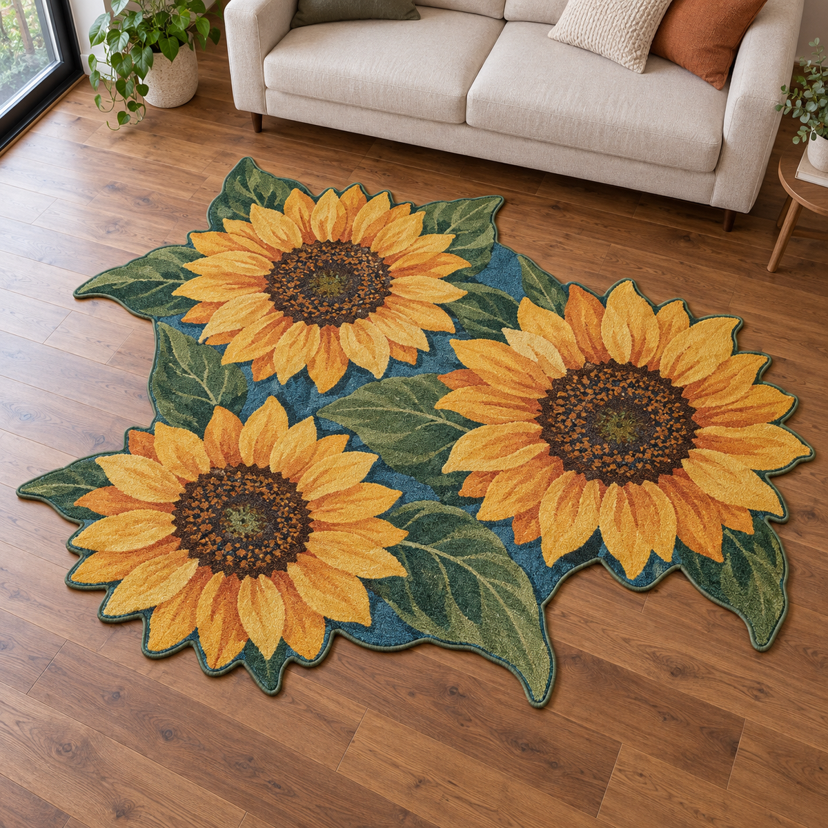 Sunflower Summer TD131026137 Custom Shape Area Rug