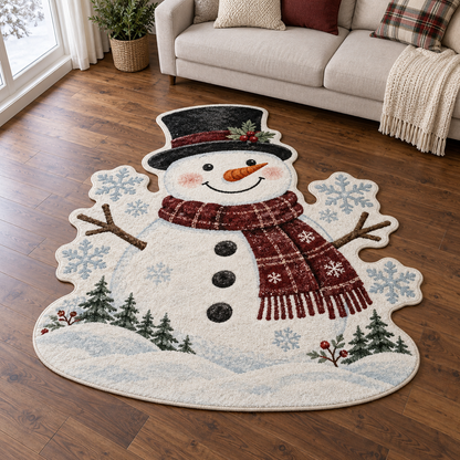Rustic Snowman TD131026138 Custom Shape Area Rug
