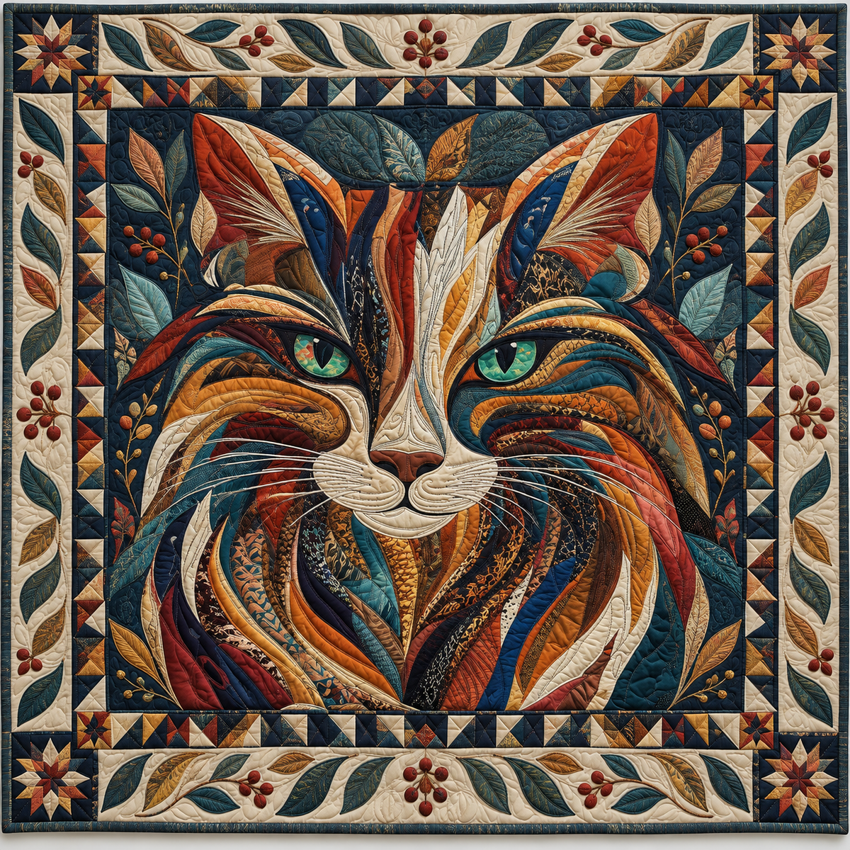 Swirling Cat Portrait TD141026640 Quilt Blanket