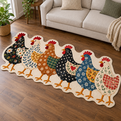 Hen Parade TD131026141 Custom Shape Area Rug