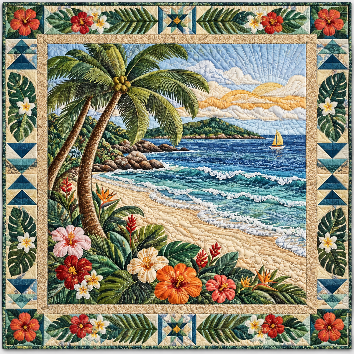 Palm Shore Serenity TD141026647 Quilt Blanket