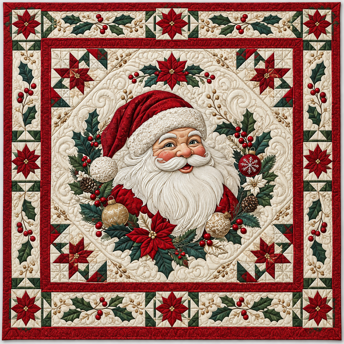 Santa Holiday Portrait TD141026648 Quilt Blanket