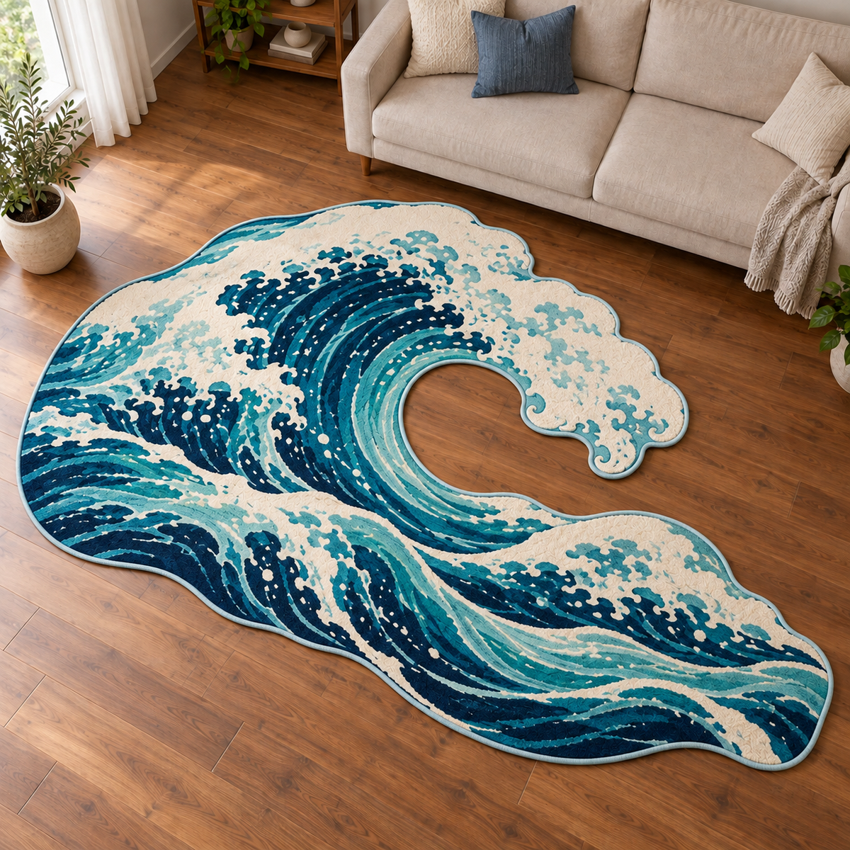 Turquoise Surf TD131026161 Custom Shape Area Rug