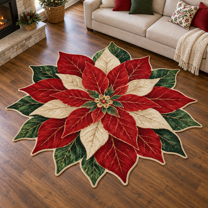 Poinsettia Starburst TD131026165 Custom Shape Area Rug