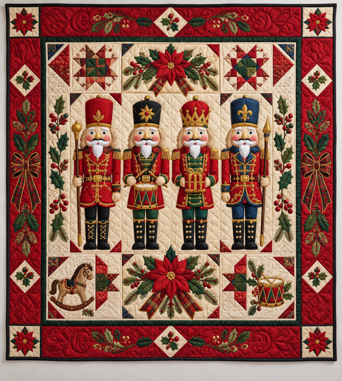 Nutcrackers And Christmas Diamonds TD141026166 Quilt Blanket