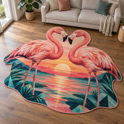 Flamingo Sunset TD131026172 Custom Shape Area Rug