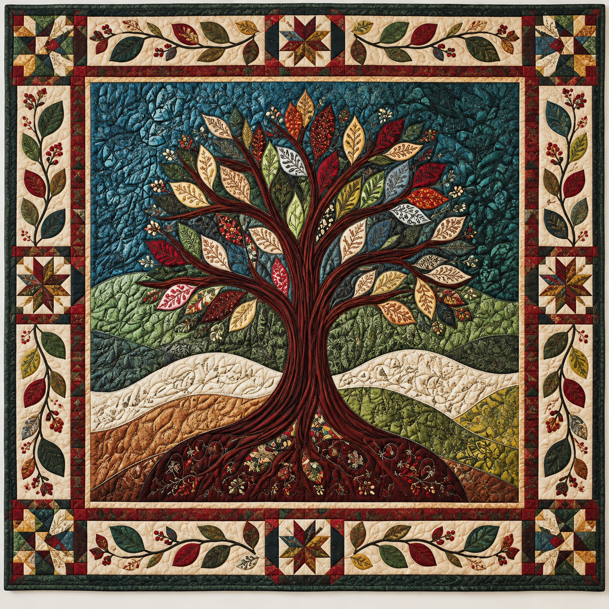 Patchwork Tree TD141026672 Quilt Blanket