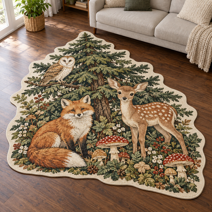 Woodland Nursery TD131026174 Custom Shape Area Rug