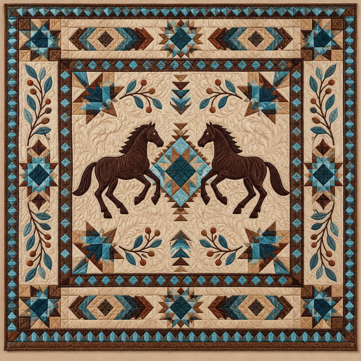 Western Horse Diamonds TD141026678 Quilt Blanket