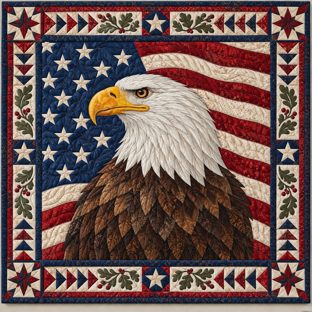 Patriotic Eagle Portrait TD141026679 Quilt Blanket