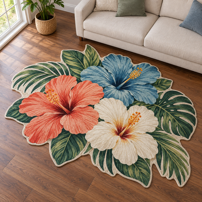 Tropical Hibiscus TD131026186 Custom Shape Area Rug