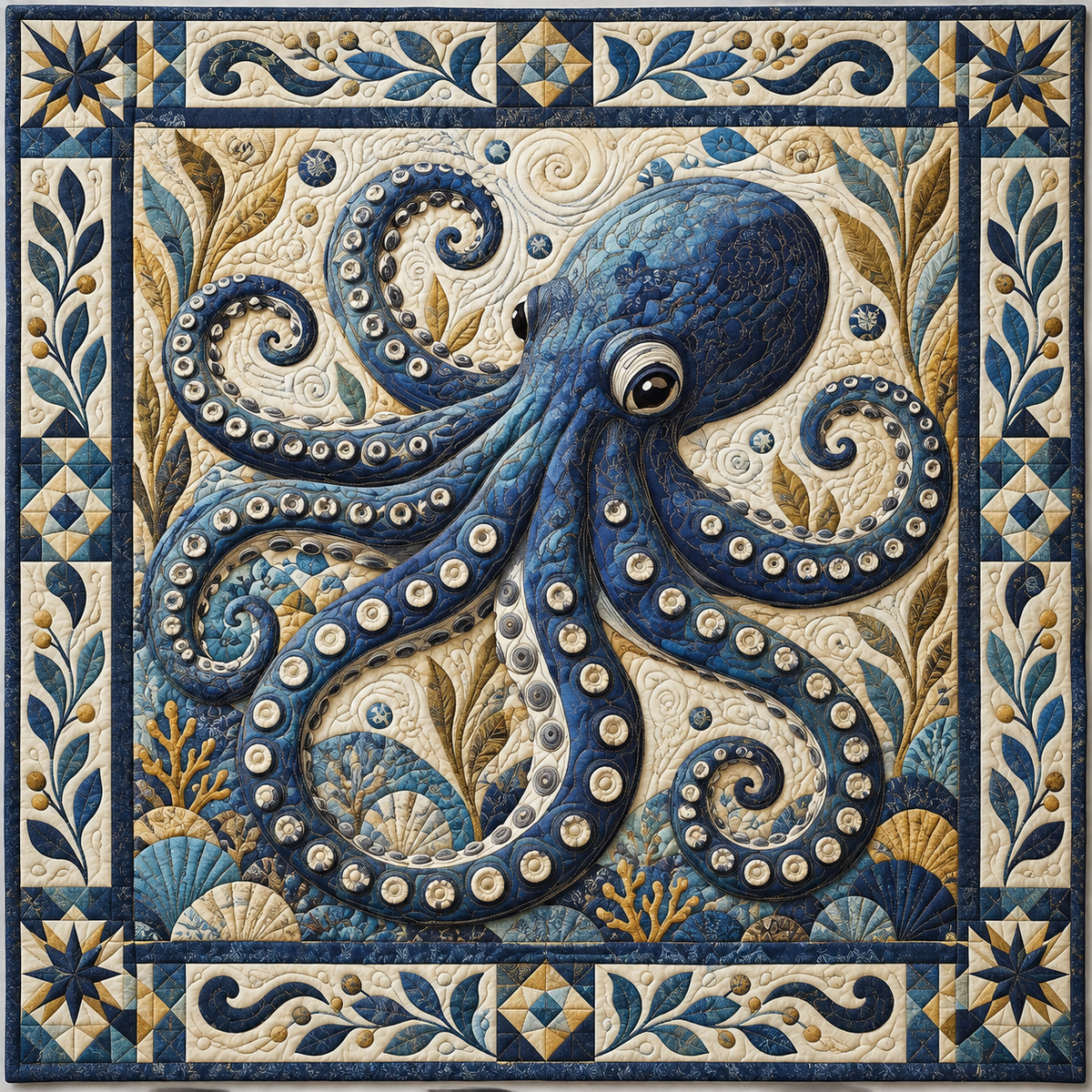 Octopus Tentacle Mandala TD141026686 Quilt Blanket