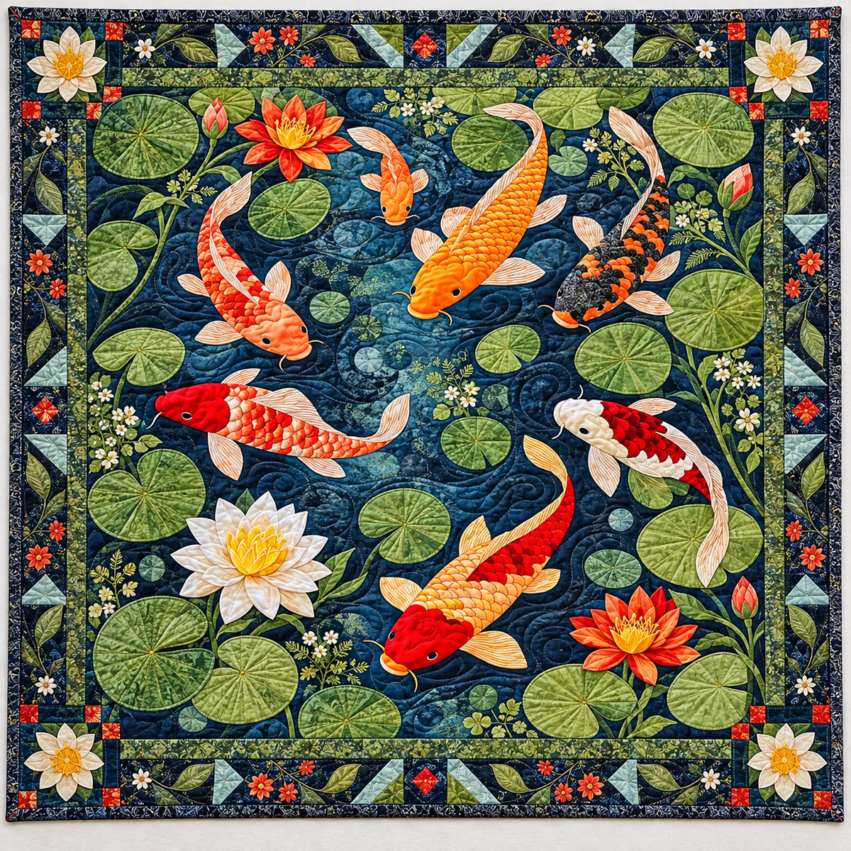 Koi Dream Pond TD141026692 Quilt Blanket