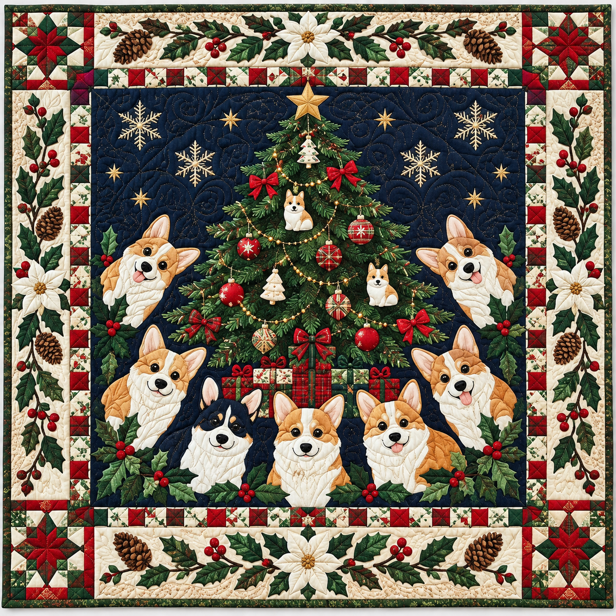 Festive Corgi Circle TD141026695 Quilt Blanket