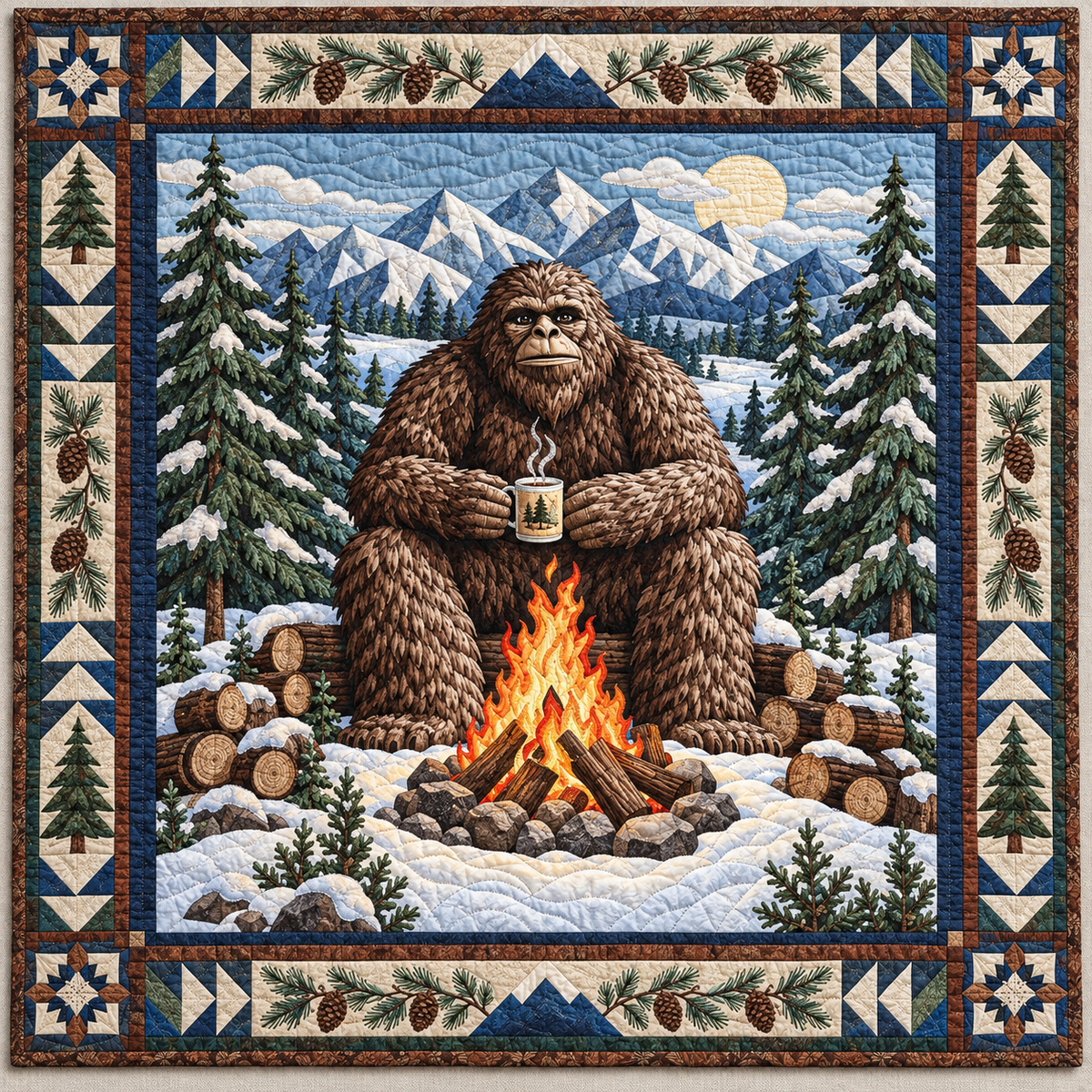 Bigfoot Campfire Retreat TD141026701 Quilt Blanket